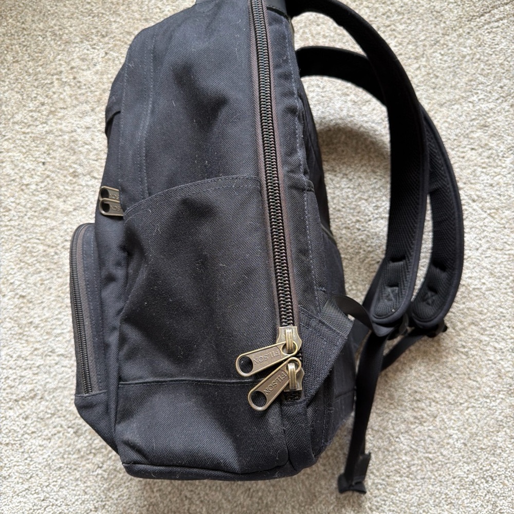 Filson Dryden Backpack Black Dark Navy Laptop Bag 1000D Nylon Leather Handle - Picture 6 of 16